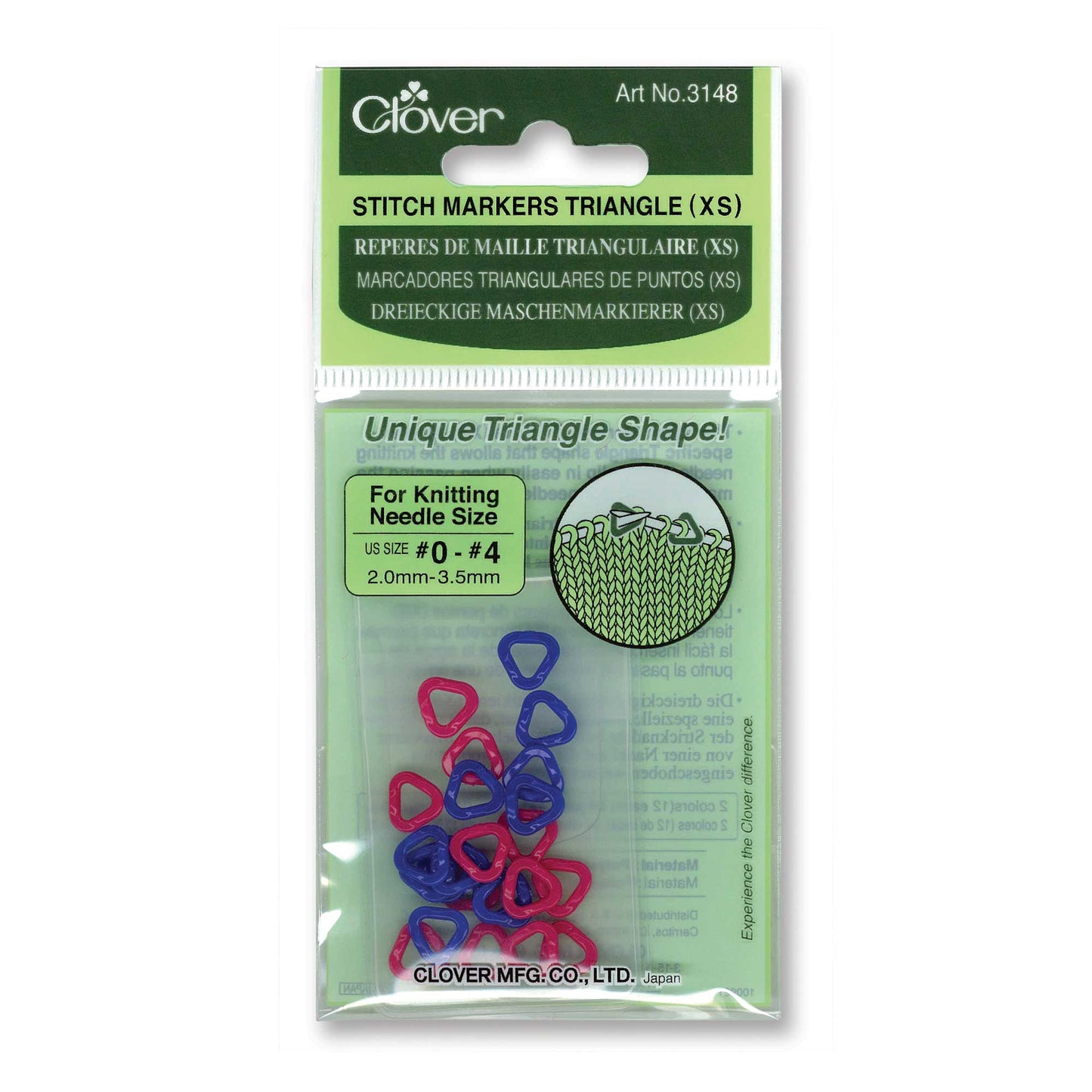 Clover Stitch Markers Triangle XS