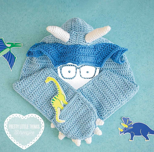 Triceratops Hooded Shawl | Crochet Kit